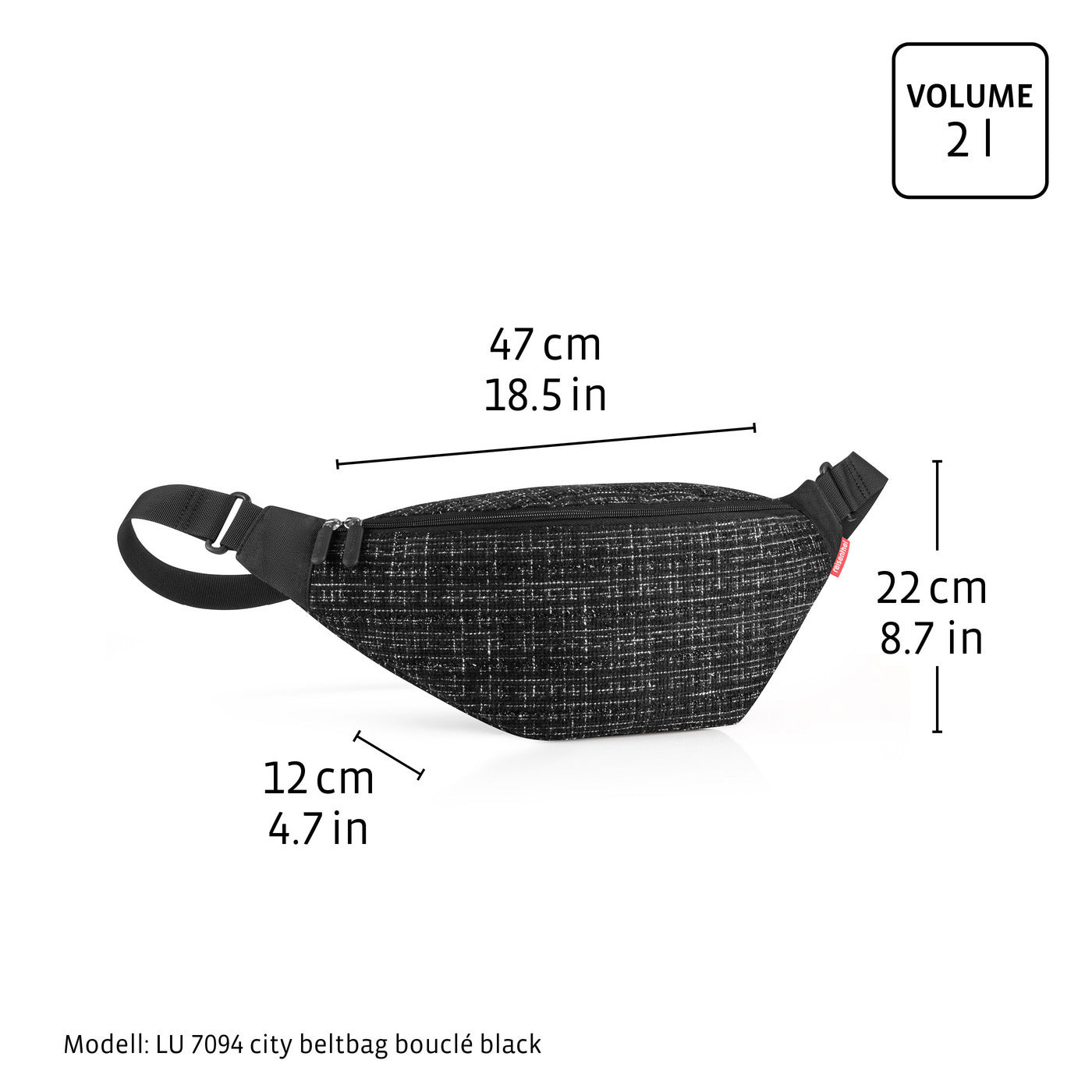 city beltbag bouclé black city beltbag Reisenthel