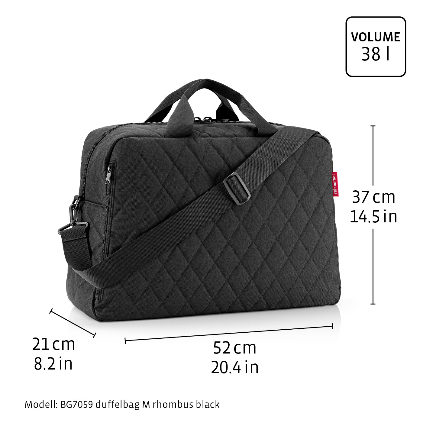 duffelbag M rhombus black duffelbag M Reisenthel
