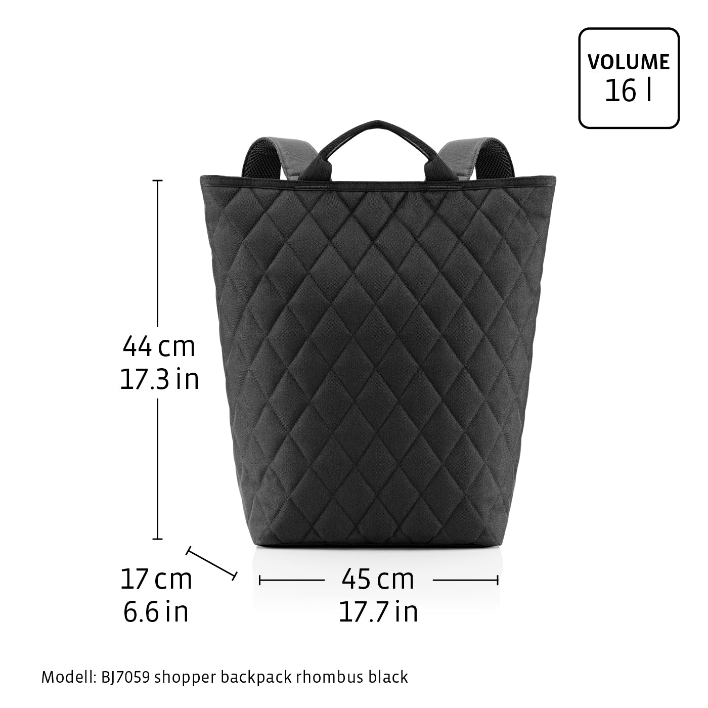 shopper-backpack rhombus light grey shopper-backpack Reisenthel