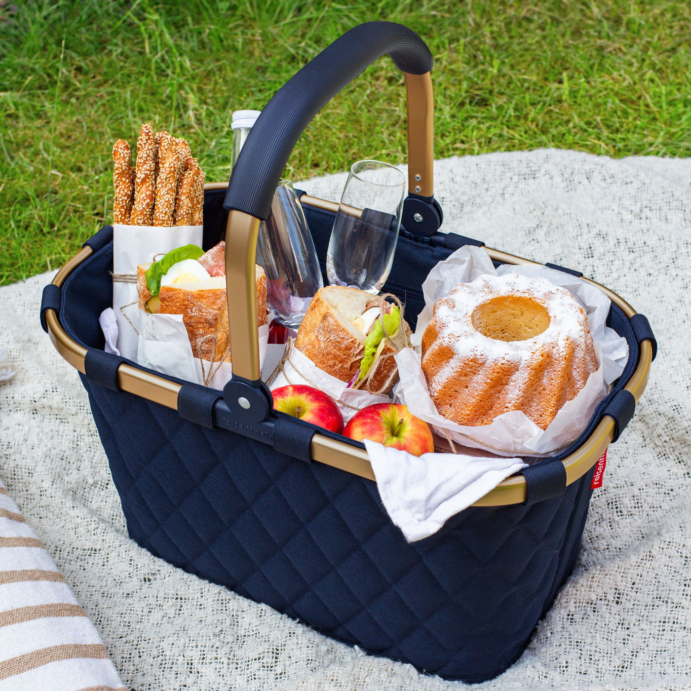 carrybag frame rhombus midnight gold carrybag Reisenthel