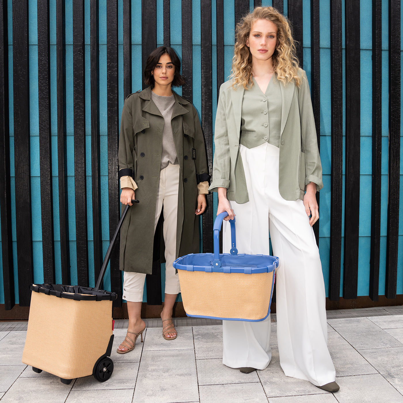 carrybag frame raffia blue carrybag Reisenthel