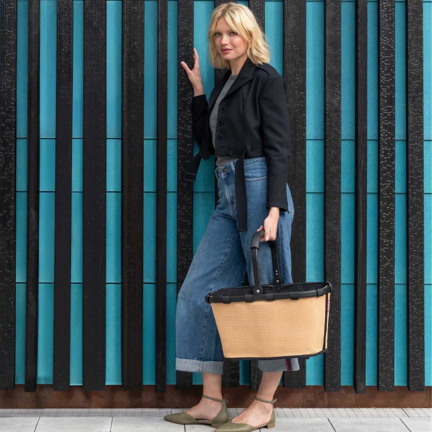 carrybag frame raffia black carrybag Reisenthel