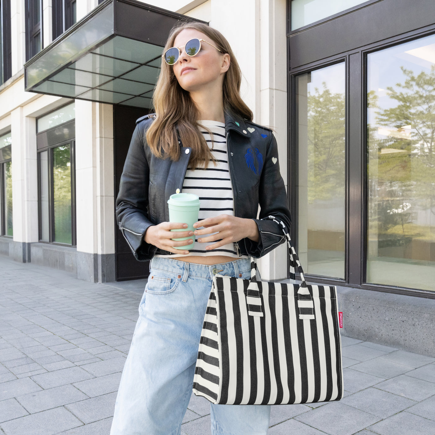 daily shopper summerstripes black daily shopper Reisenthel