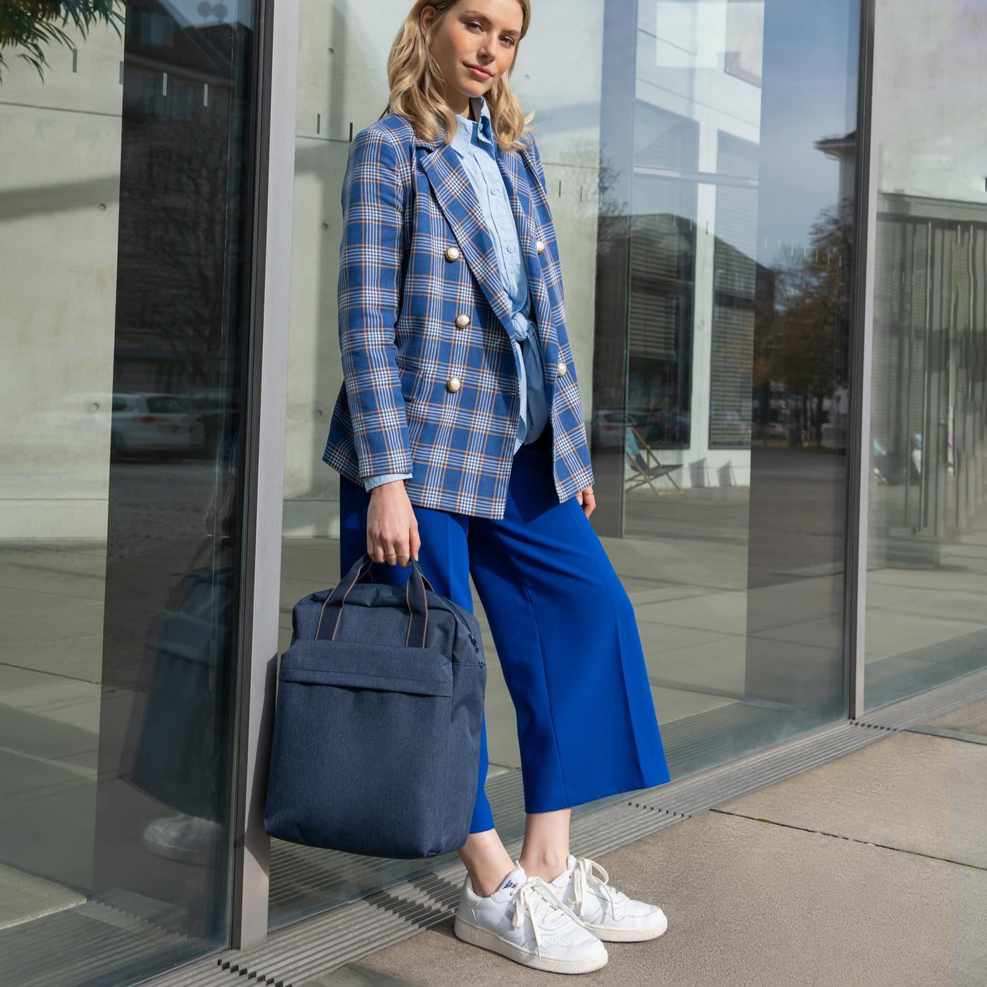 allday backpack M herringbone dark blue allday backpack M Reisenthel