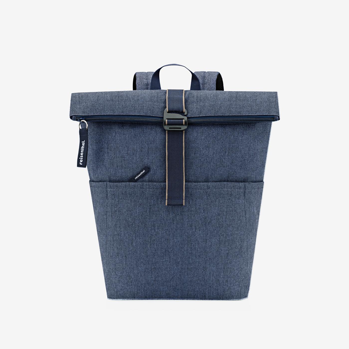 rolltop backpack herringbone dark blue rolltop backpack Reisenthel