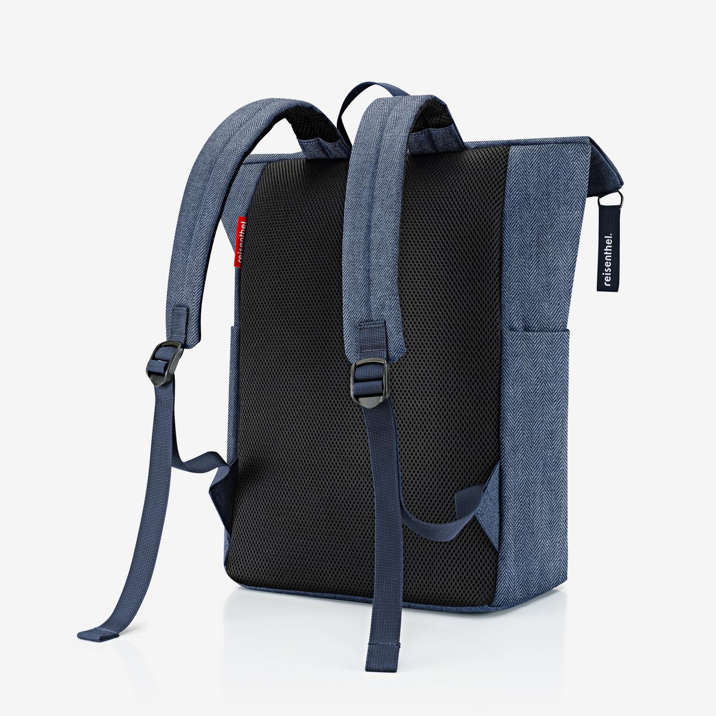 rolltop backpack herringbone dark blue rolltop backpack Reisenthel
