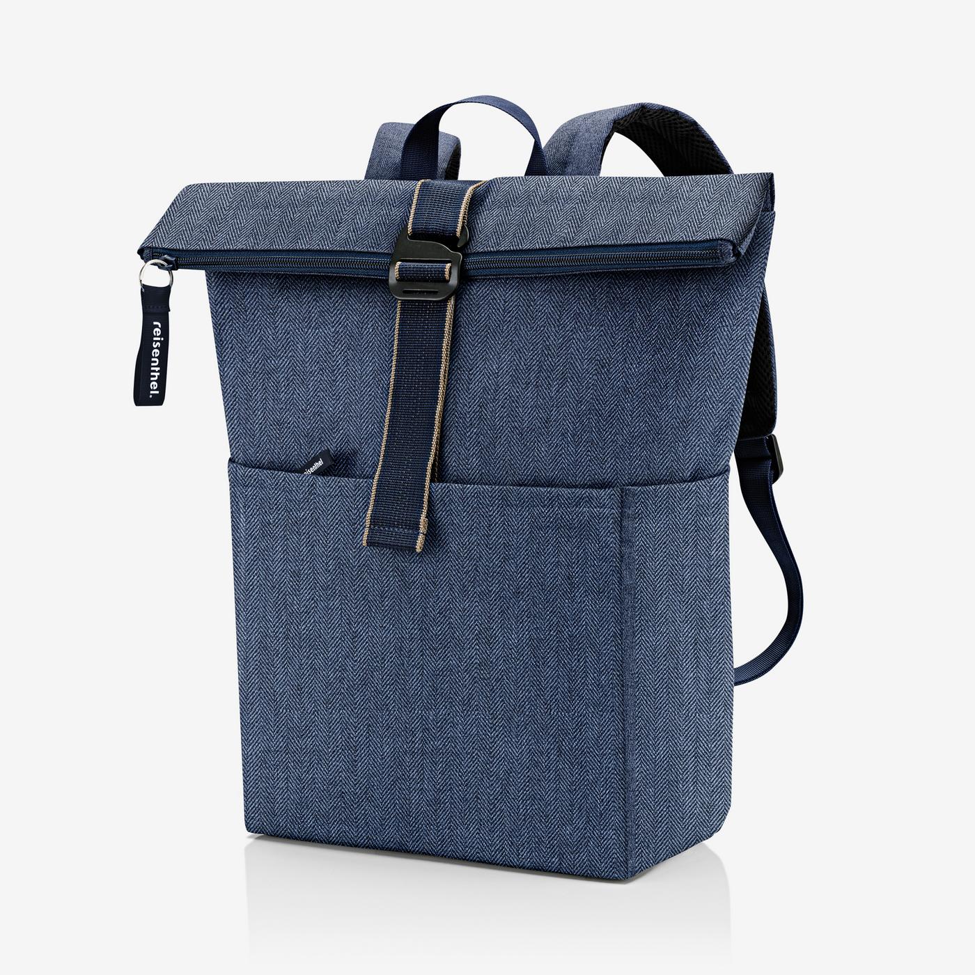 rolltop backpack herringbone dark blue rolltop backpack Reisenthel