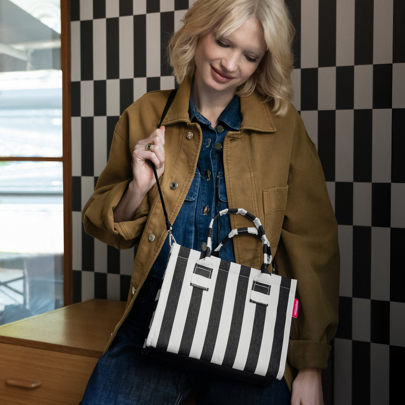 daily shopper XS summerstripes black daily shopper XS Reisenthel