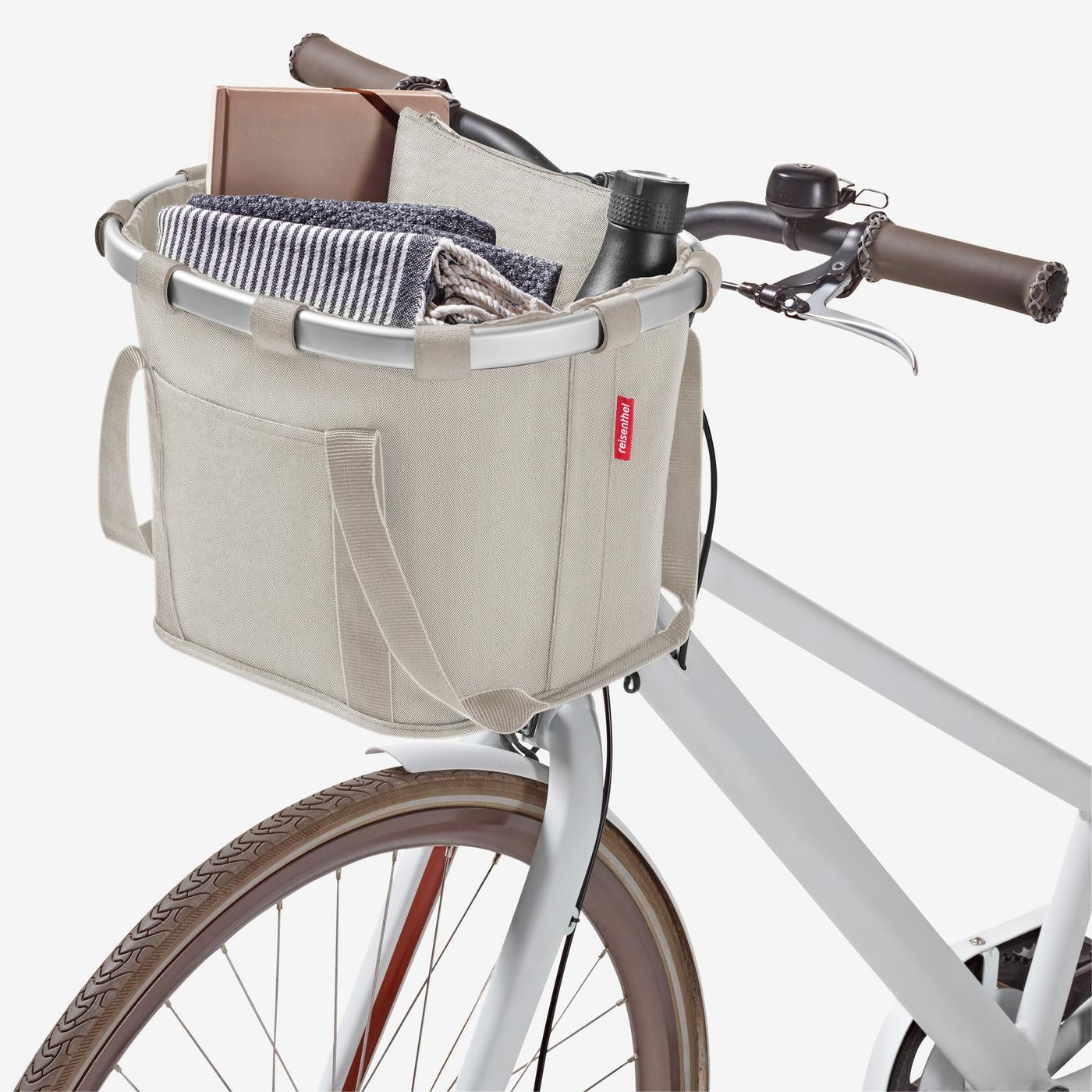 bikebasket herringbone sand bikebasket Reisenthel