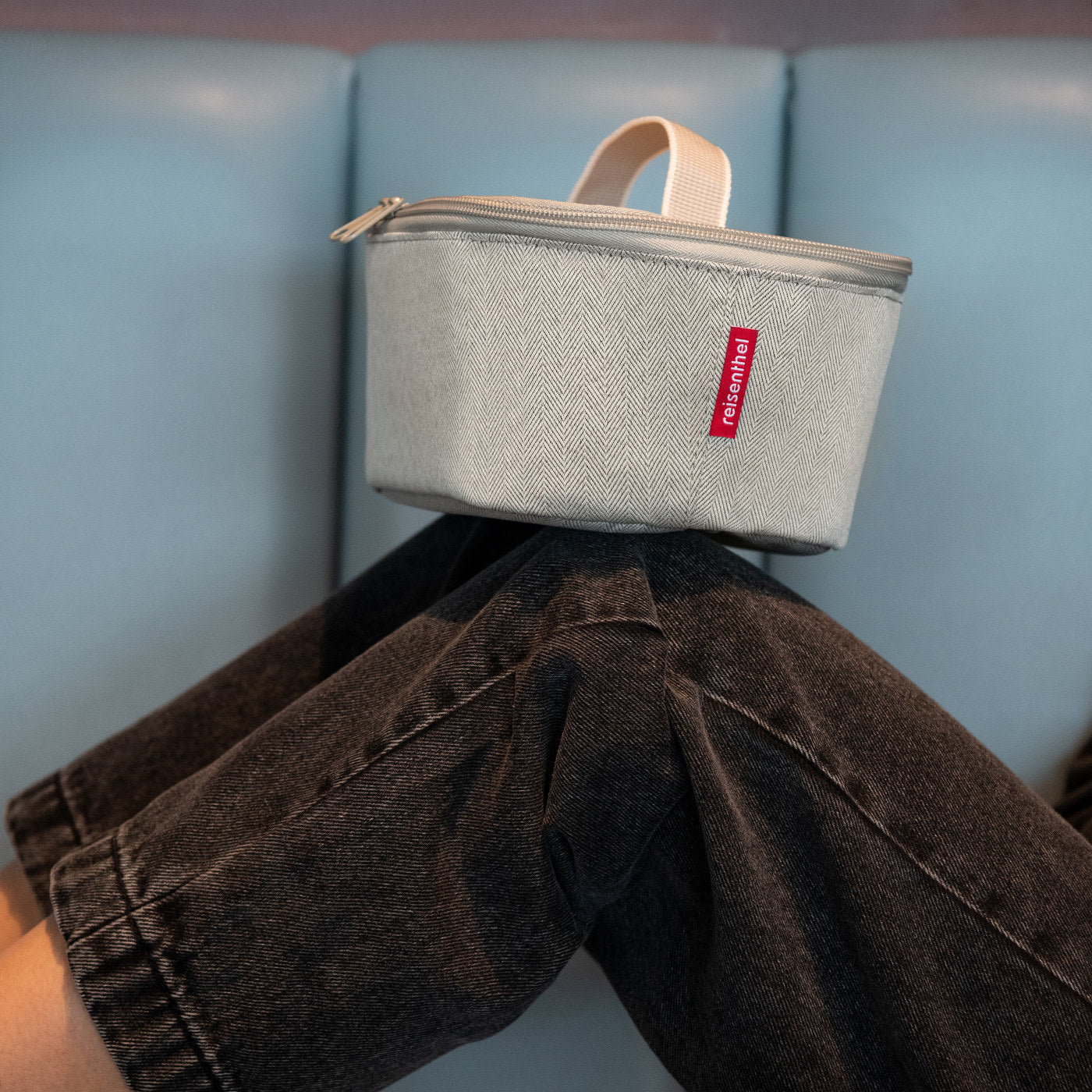 coolerbag M pocket herringbone sand coolerbag M pocket Reisenthel