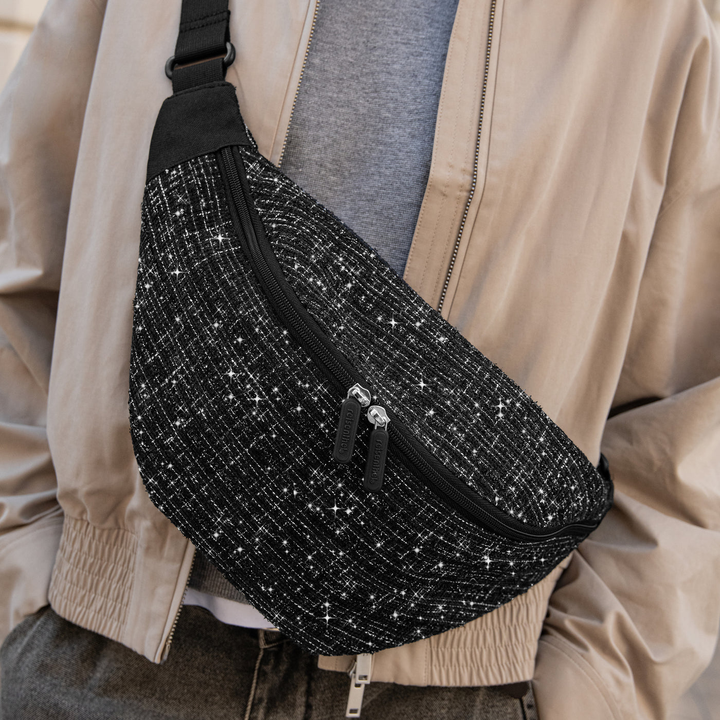city beltbag bouclé black city beltbag Reisenthel