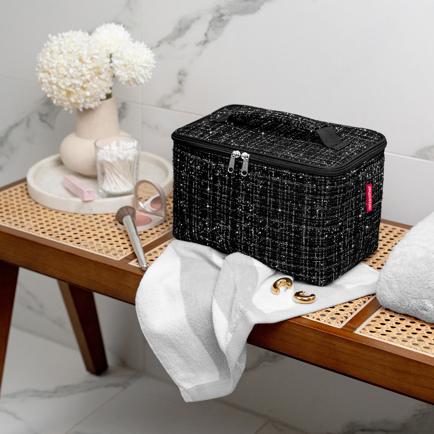 cosmetic case bouclé black cosmetic case Reisenthel