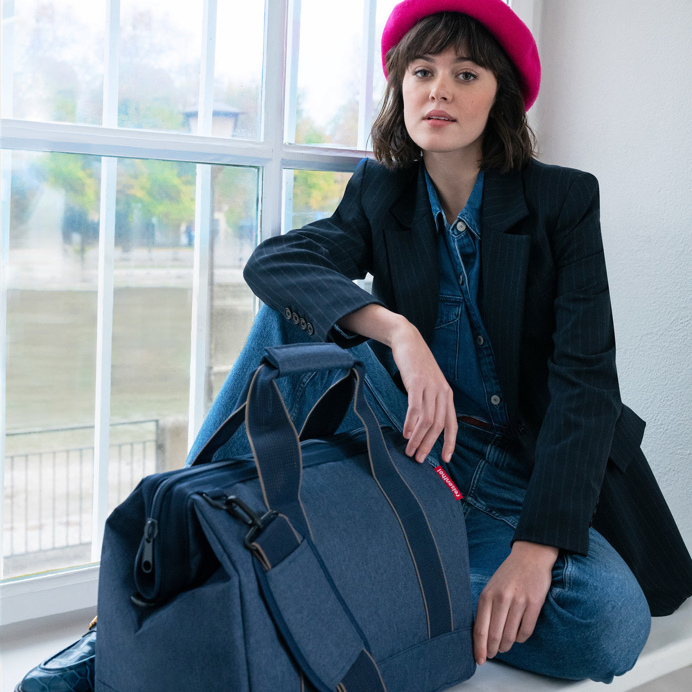 allrounder M herringbone dark blue allrounder M Reisenthel