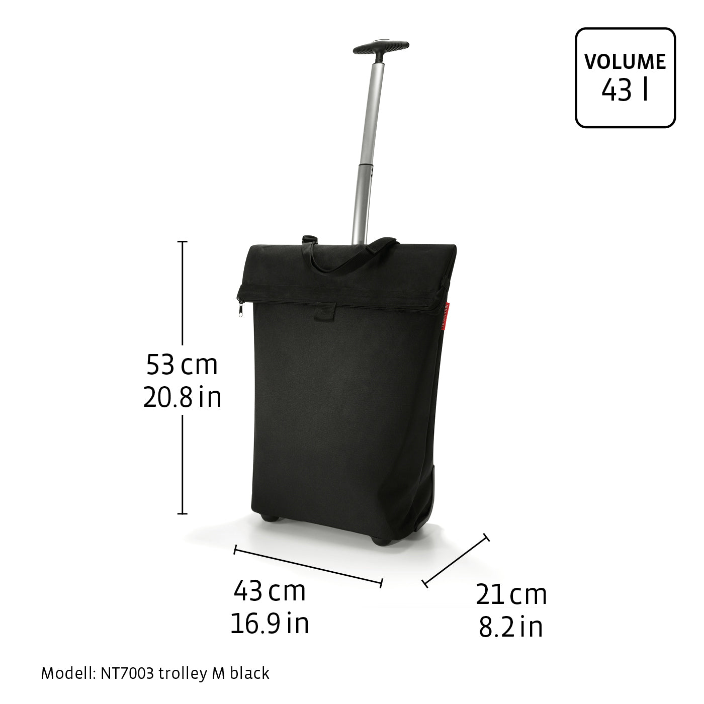 trolley M frame glossy dots black trolley M Reisenthel