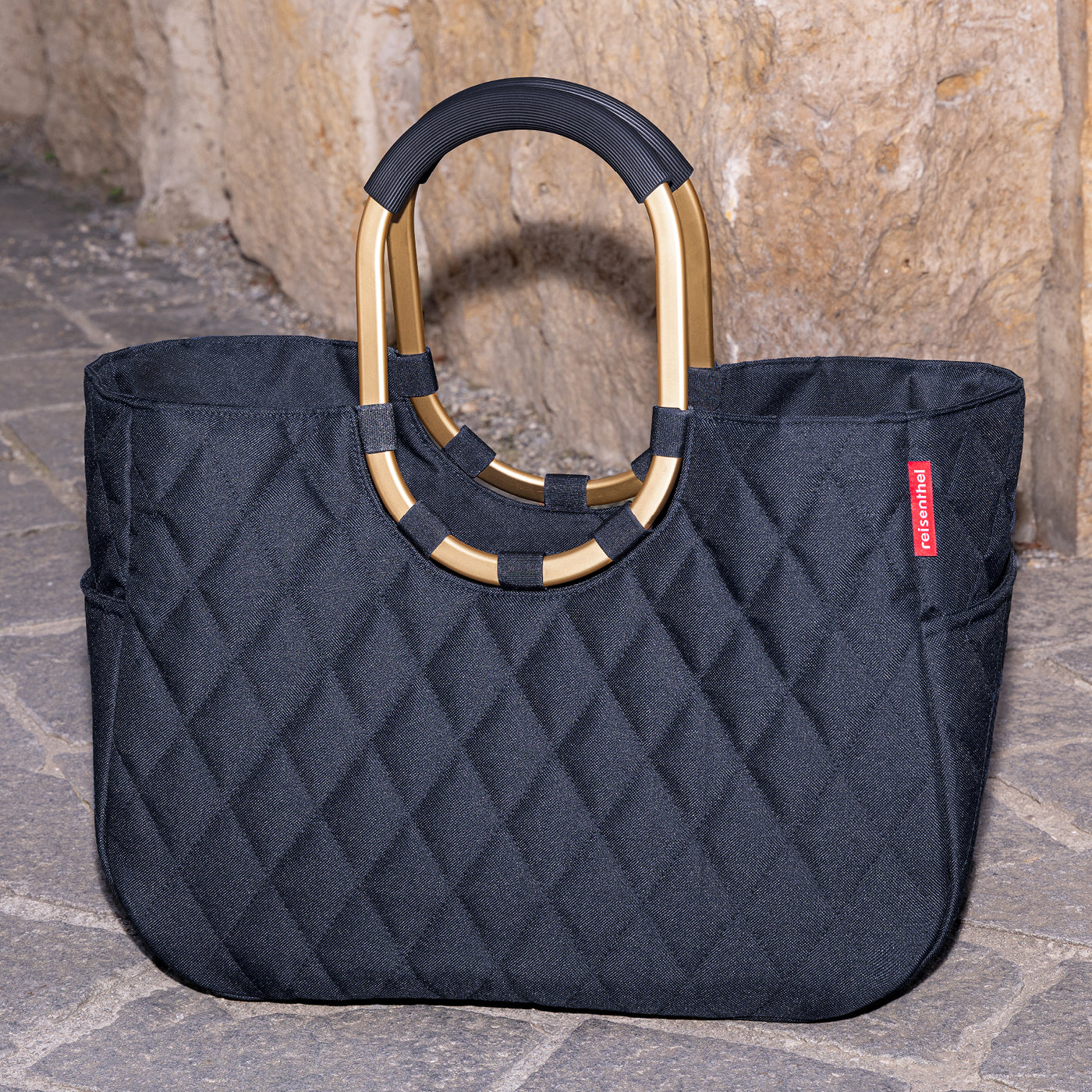 loopshopper L frame rhombus midnight gold loopshopper L Reisenthel