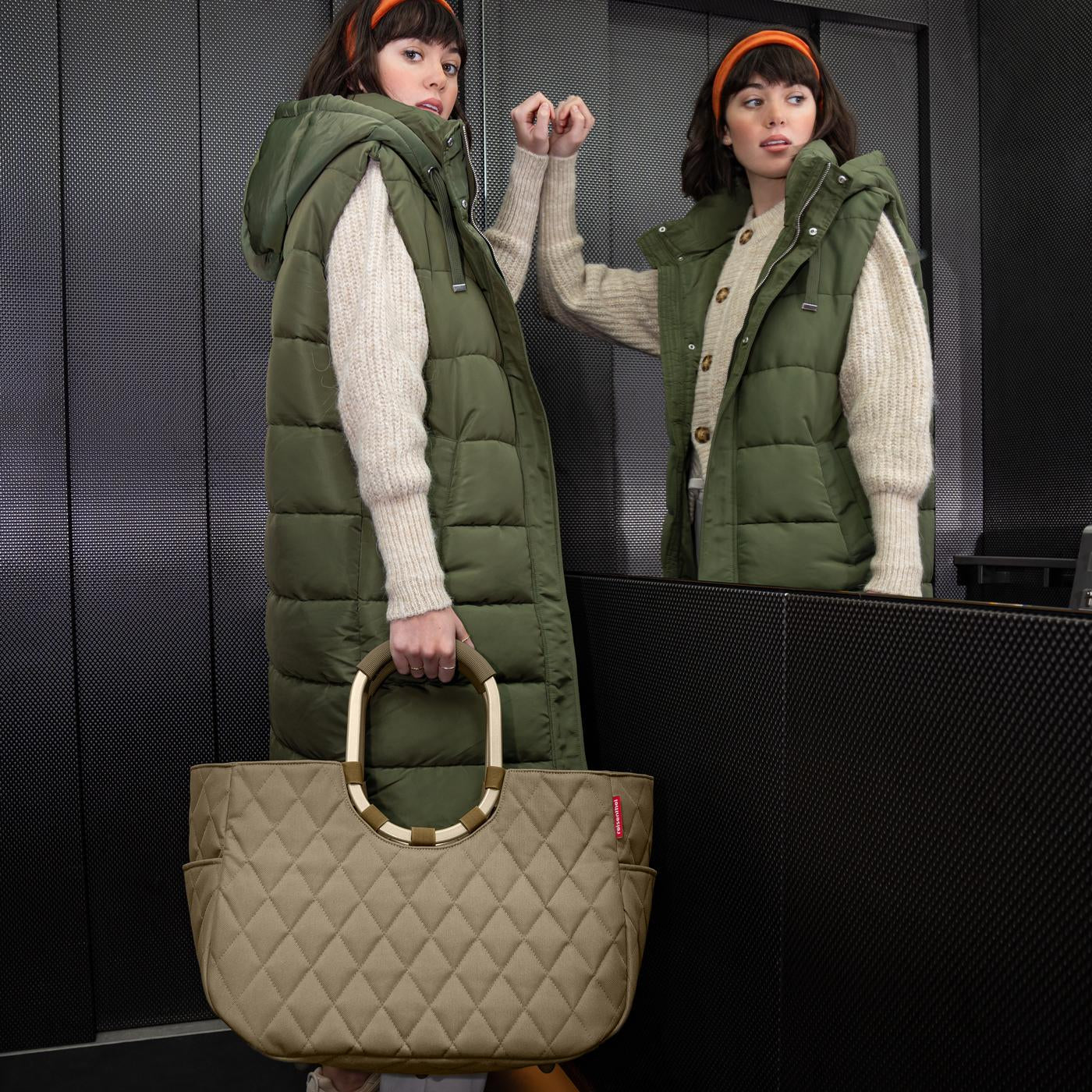 loopshopper L frame rhombus olive loopshopper L Reisenthel