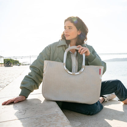 loopshopper L herringbone sand loopshopper L Reisenthel