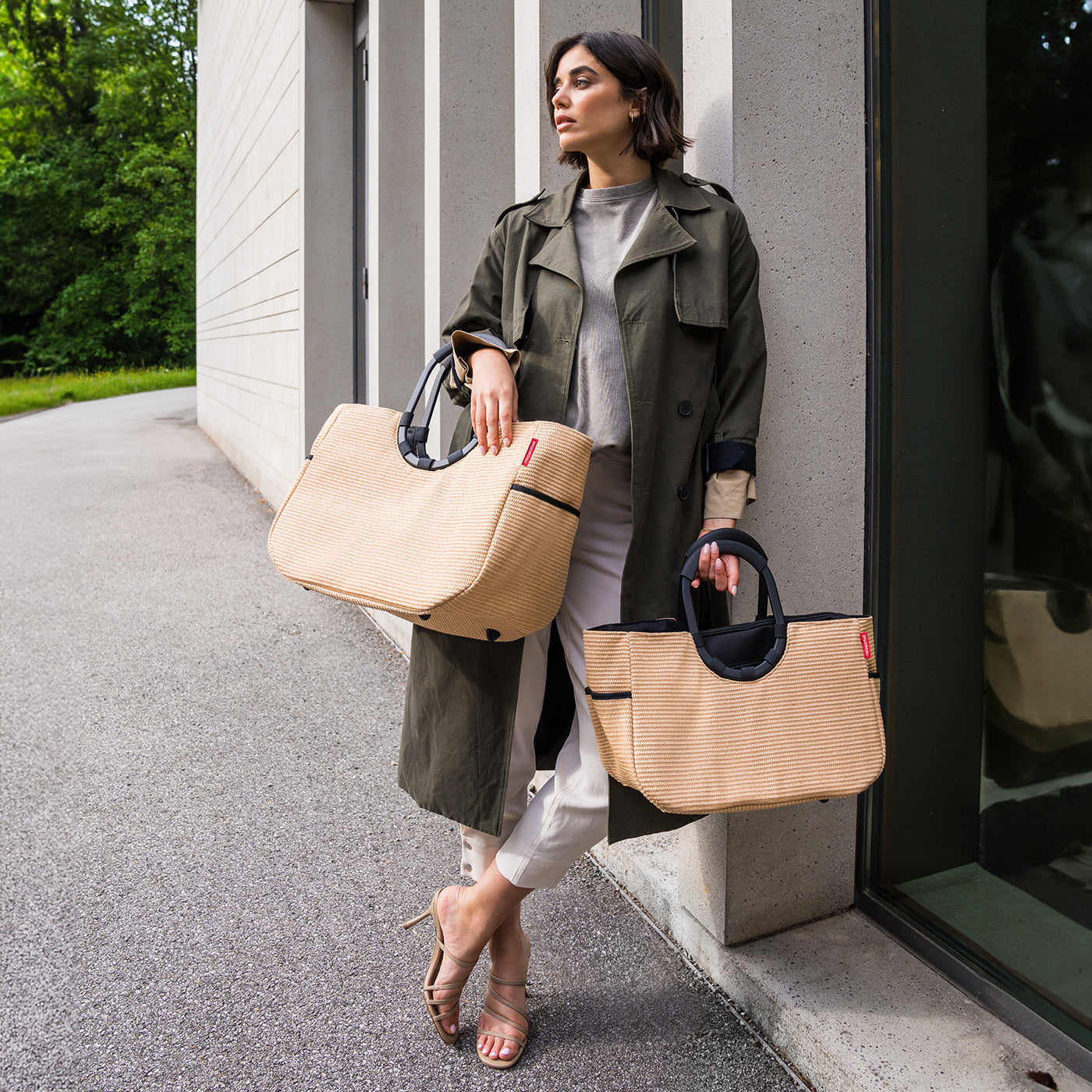 loopshopper L frame raffia black loopshopper L Reisenthel