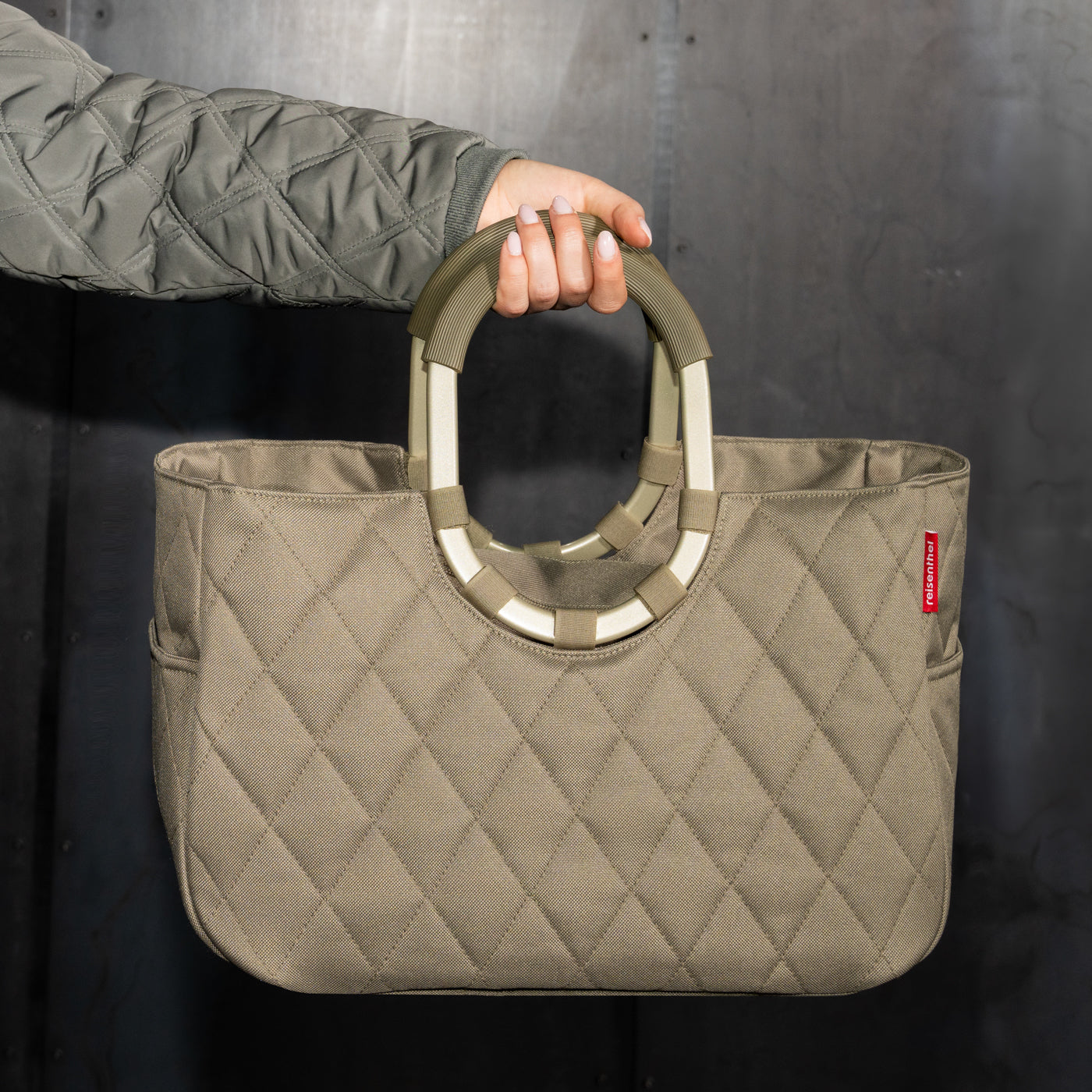 loopshopper M frame rhombus olive loopshopper M Reisenthel