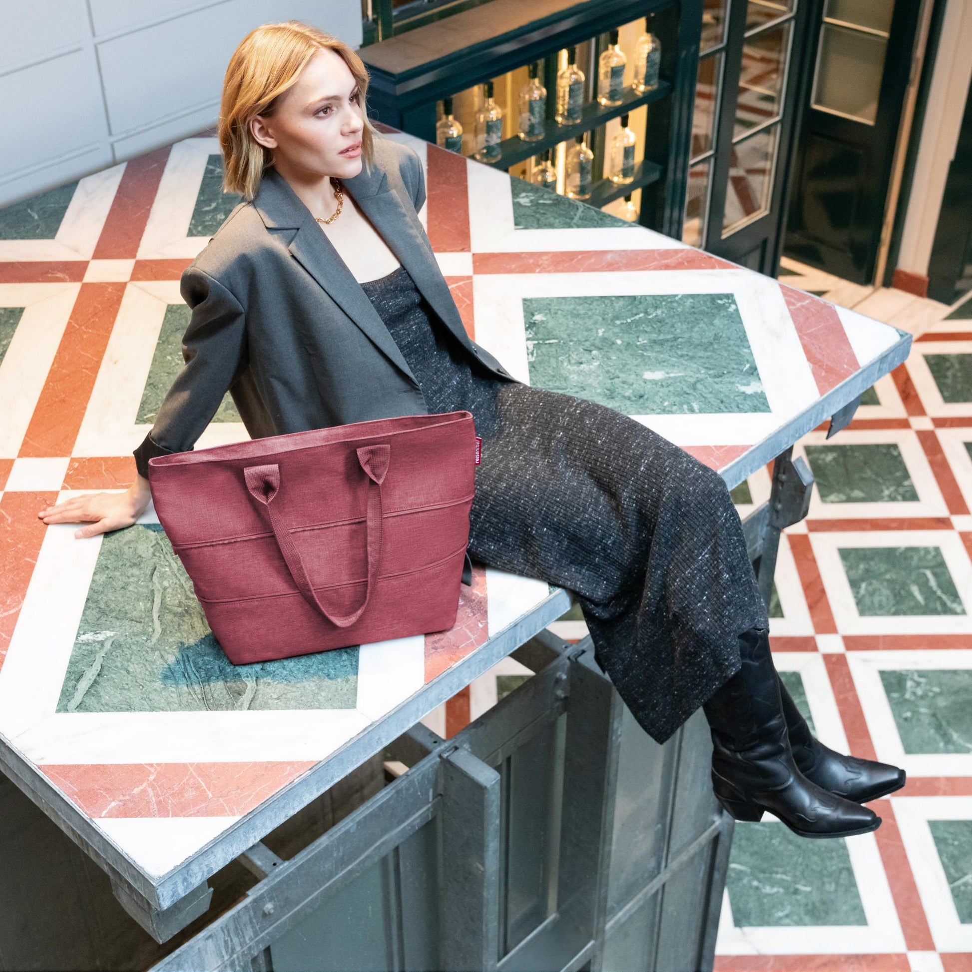 shopper e1 twist maroon shopper e1 Reisenthel