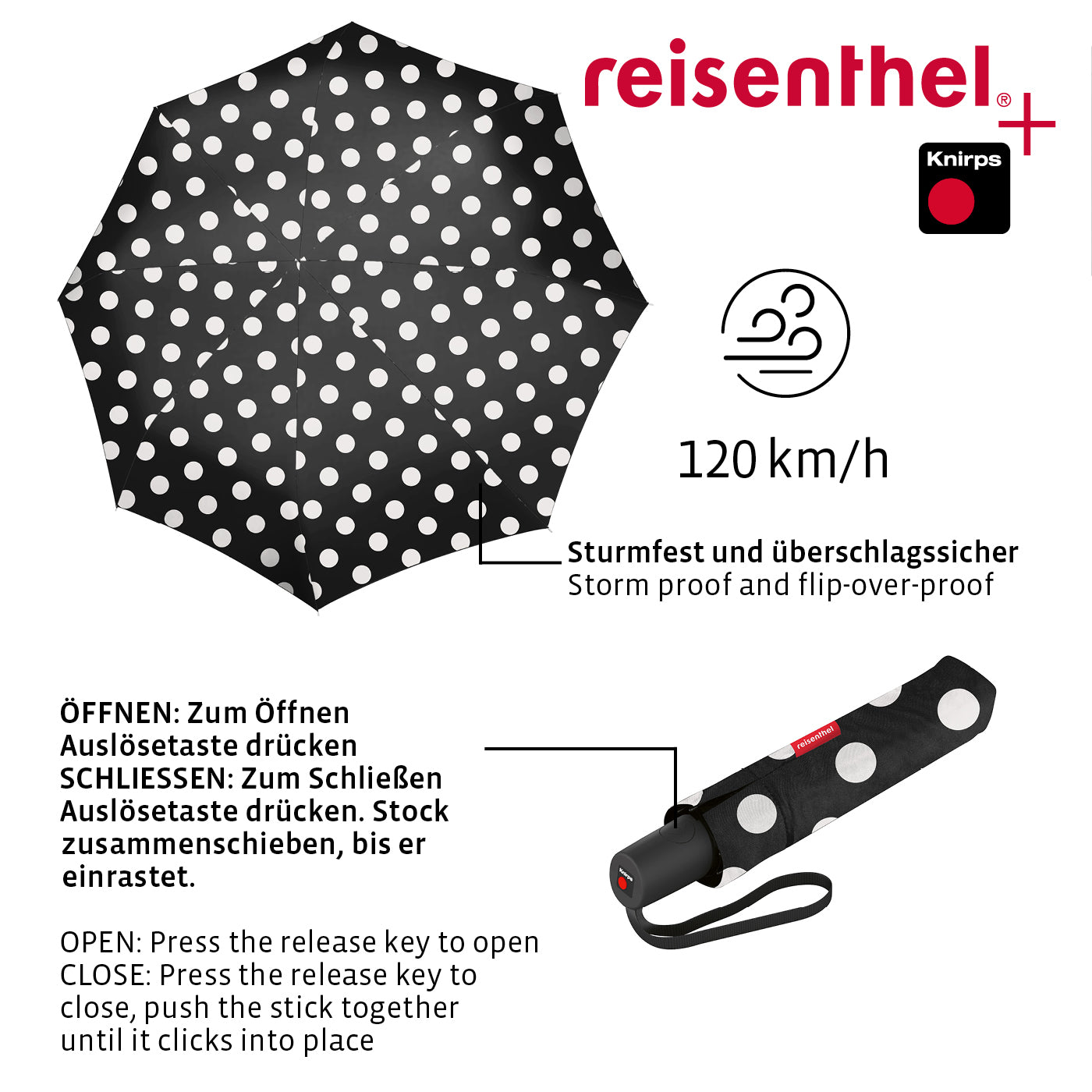 umbrella pocket duomatic dots white umbrella pocket duomatic Reisenthel