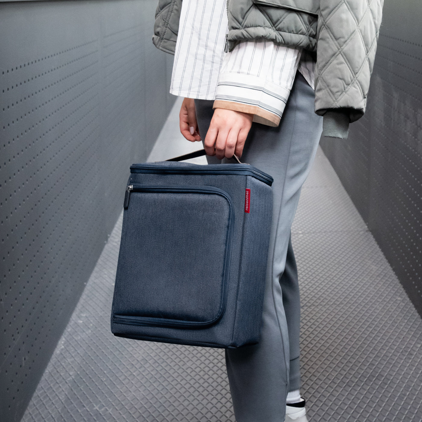 coolerbox herringbone dark blue coolerbox Reisenthel