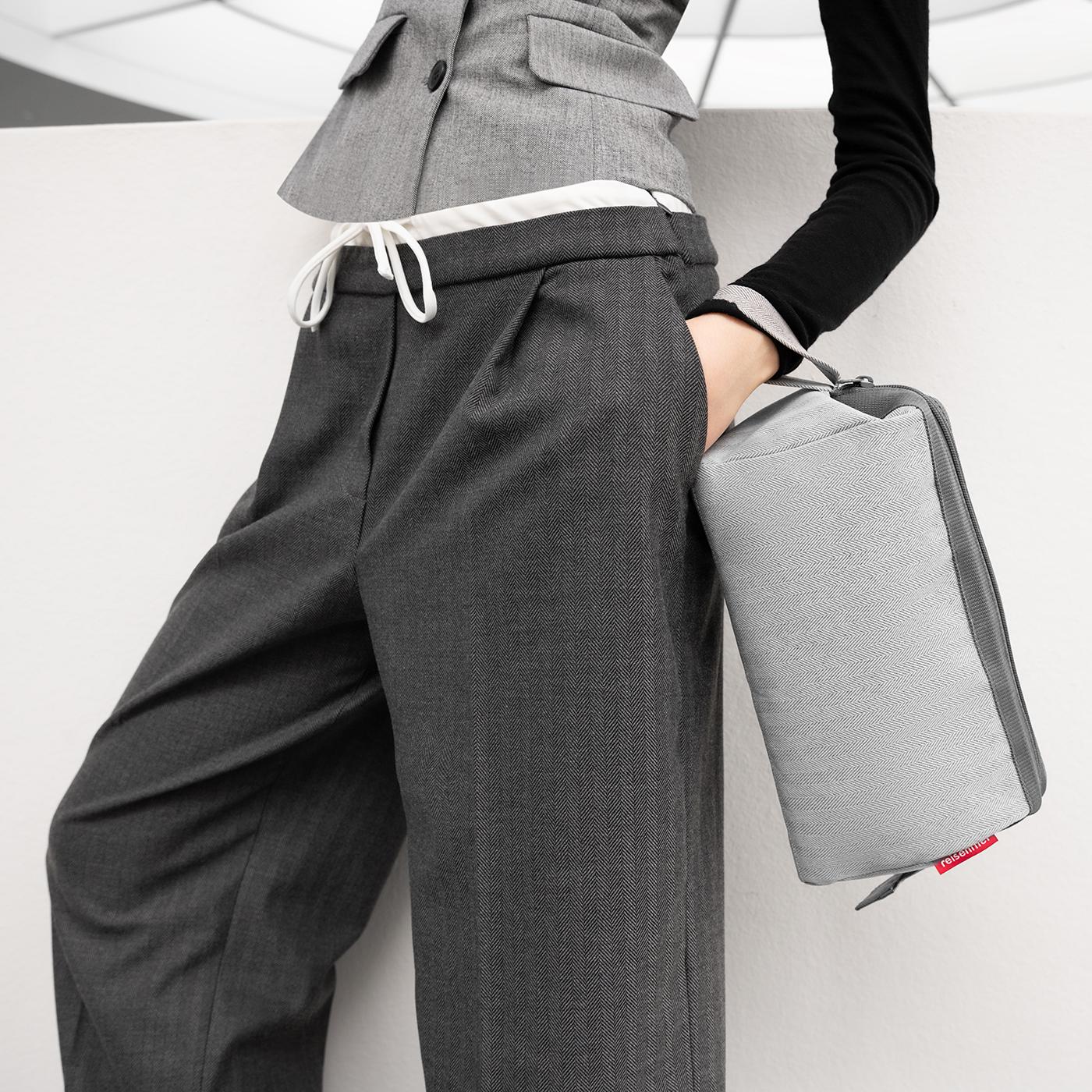 travelcosmetic herringbone grey travelcosmetic Reisenthel