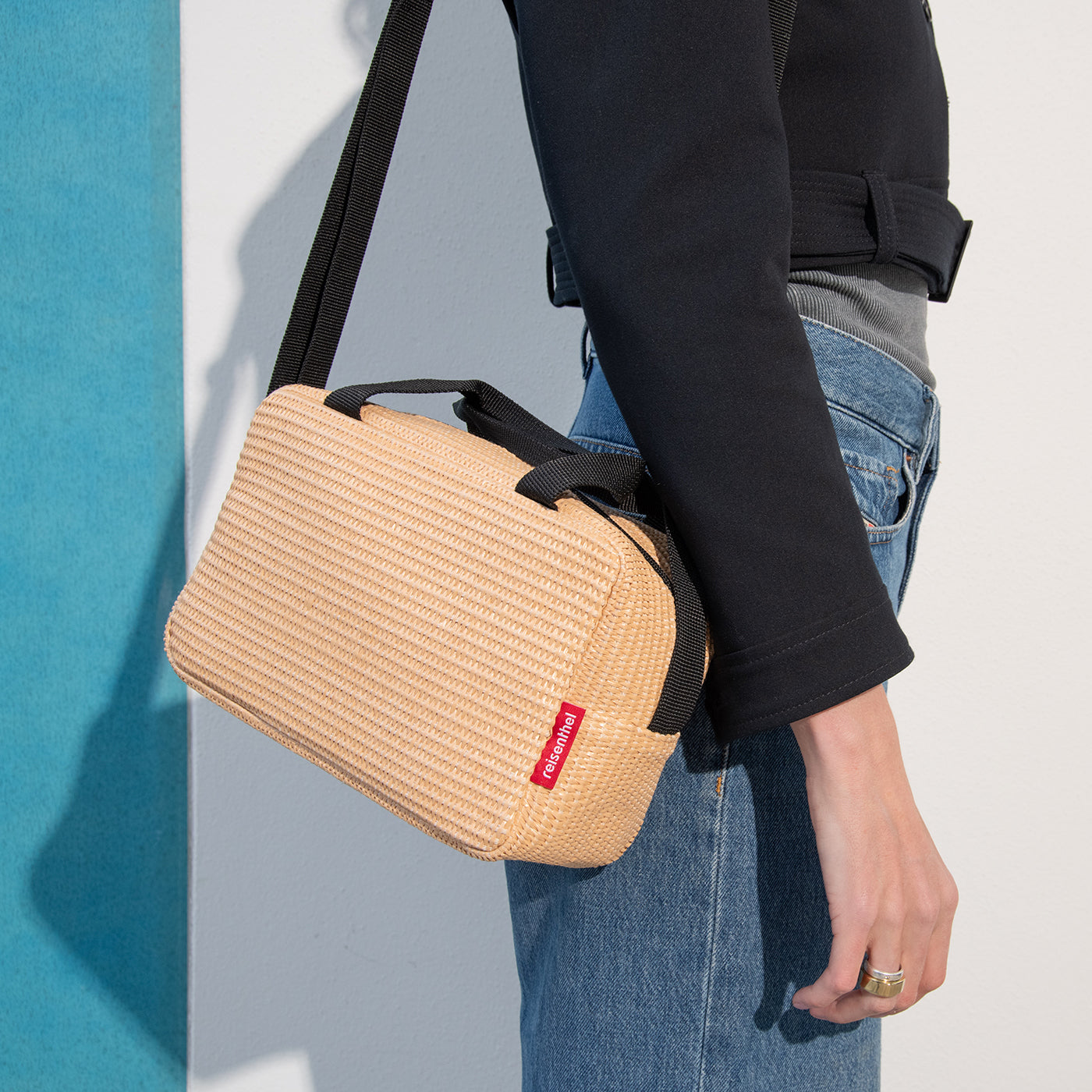 coolerbag to-go raffia black coolerbag to-go Reisenthel