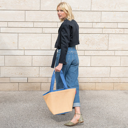shopper M raffia blue shopper M Reisenthel