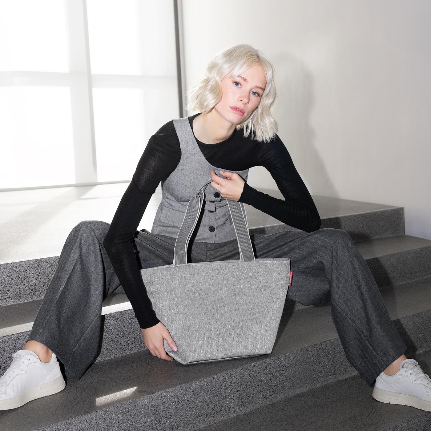shopper M herringbone grey shopper M Reisenthel